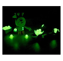 Plastilina jovi 70 tamaño pequeño brilla en la oscuridad caja de 18 unidades color amarillo