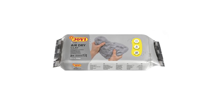 Pasta para modelar jovi air dry clay 500 gr gris