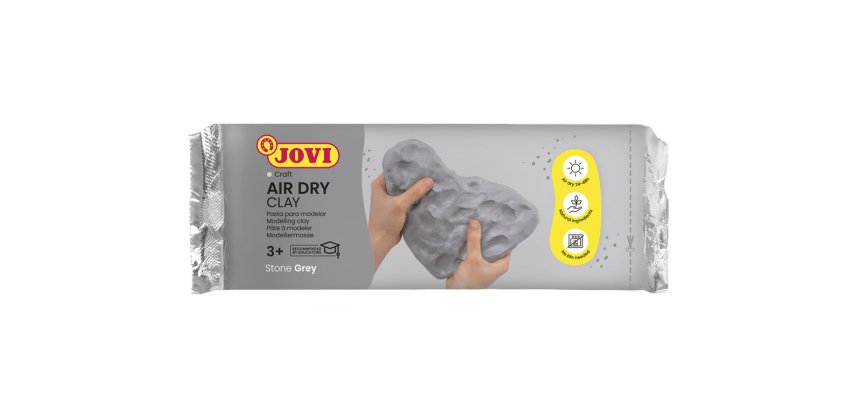 Pasta para modelar jovi air dry clay 1000 gr gris