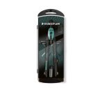 Compas staedtler noris 555 con husillo y rueda central sin alargadera tubo de minas y aguja color verde turquesa