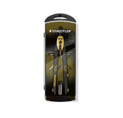 Compas staedtler noris 555 con husillo y rueda central sin alargadera tubo de minas y aguja color naranja