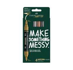 Rotulador faber castell acrili acrilico doble punta caja de 4 unidades colores metalicos surtidos