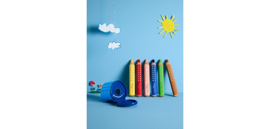 Lapices de colores faber castell grippy xxl caja de 6 unidades colores surtidos
