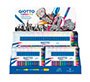 Rotulador giotto turbo pro doble punta expositor sobremesa 6 cajas de 15 colores surtidos + 4 cajas de
