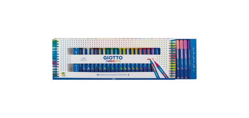 Rotulador giotto turbo pro doble punta caja de 30 unidades colores surtidos