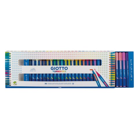 Rotulador giotto turbo pro doble punta caja de 30 unidades colores surtidos