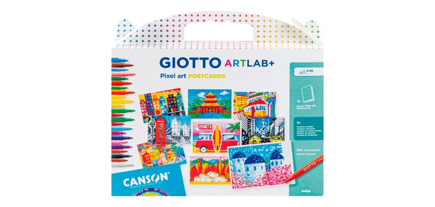 Pintura por numeros giotto art lab pixel art postales