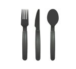 Cubierto polipropileno archivo 2000 libre bpa pack 1 cuchara + 1 tenedor + 1 cuchillo 18,5 cm color gris