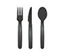 Cubierto polipropileno archivo 2000 libre bpa pack 1 cuchara + 1 tenedor + 1 cuchillo 18,5 cm color gris