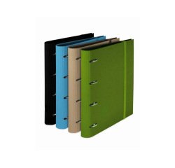 Carpeta pardo 4 anillas 35 mm carton compacto din a4 recambio 120 h 90 gr expositor 8 unidades colores