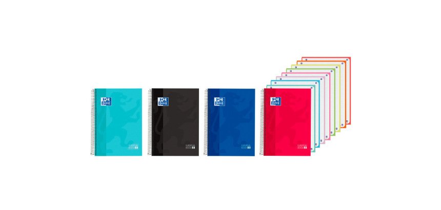 Cuaderno espiral oxford europeanbook 8 tapa extradura din a4 160 hojas cuadro 5 mm