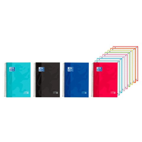 Cuaderno espiral oxford europeanbook 8 tapa extradura din a4 160 hojas cuadro 5 mm