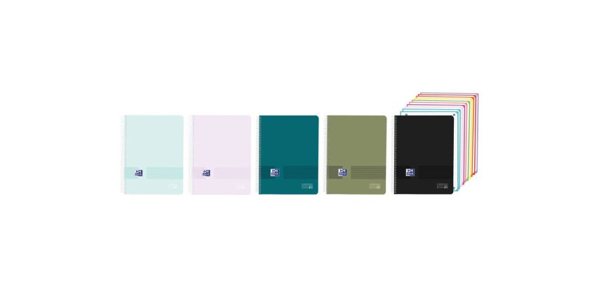 Cuaderno espiral oxford live&go europeanbook 10 tapa plastico din a4 200 hojas cuadro 5 mm