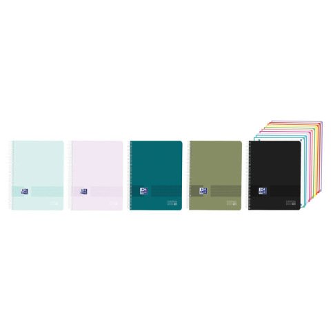 Cuaderno espiral oxford live&go europeanbook 10 tapa plastico din a4 200 hojas cuadro 5 mm