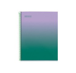Cuaderno espiral miquelrius din a4 80 hojas cuadro 5 mm 90 gr gradient lavanda/verde