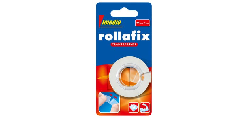Cinta adhesiva imedio rollafix transparente 25 m x 19 mm