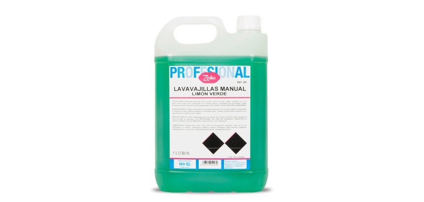 Lavavajillas manual zorka limon verde garrafa 5 litros