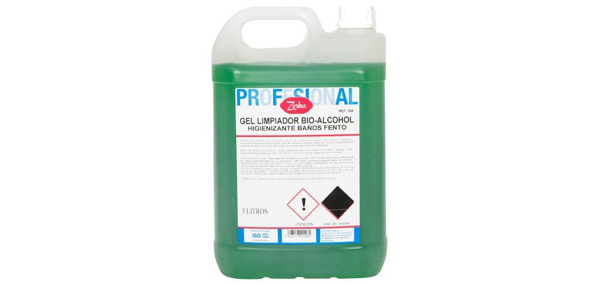 Limpiador zorka gel bio-alcohol perfumado baños fento garrafa 5 litros