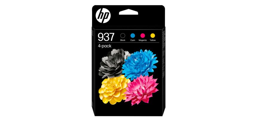 Ink-jet hp 937 officejet pro 9120e / 9130e / 9720 / 9730 / 9110b / 9120b / 9130b pack de 4 colores negro amarillo cian
