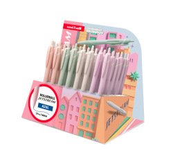 Boligrafo uni-ball jet stream sport sxn-150 tinta hibrida azul expositor de 48 unidades colores pastel surtidos
