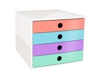 Fichero cajones de sobremesa exacompta filibox candy tidy 4 cajones colores surtidos 348x284x233 mm