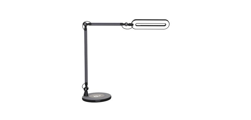 Lampara de escritorio maul led 3 niveles intensidad luz cabezal y brazo inclinable con carga inductiva qi color