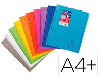Cuaderno espiral clairefontaine koverbook tapa polipropileno din a4+ 80 hojas cuadro 5 mm banda 4