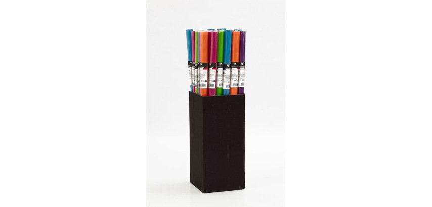 Papel de regalo clairefontaine polipropileno transparente rollo ancho 70 cm longitud 2 mt colores