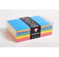 Sobre clairefontaine pollen 90x140 mm + tarjeta visita 82x128 mm pack de 40 unidades 5 colores surtidos