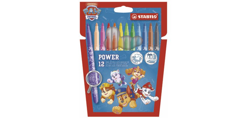 Rotulador stabilo patrulla canina lavable punta media caja de 12 unidades colores surtidos