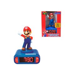 Reloj despertador lexibook super mario con pantalla digital y efectos sonoros