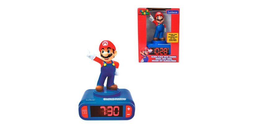 Reloj despertador lexibook super mario con pantalla digital y efectos sonoros