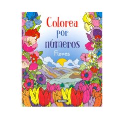 Cuaderno de colorear susaeta flores colorear por numeros 64 paginas 21,5x25 cm