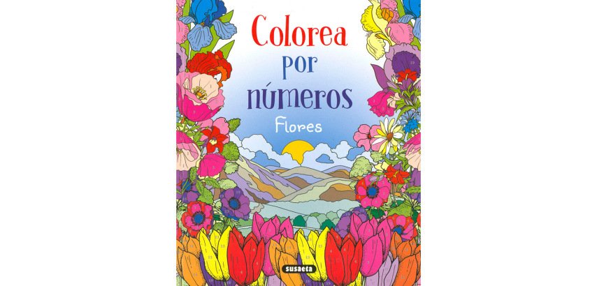 Cuaderno de colorear susaeta flores colorear por numeros 64 paginas 21,5x25 cm