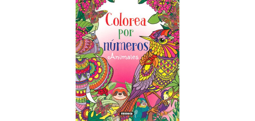 Cuaderno de colorear susaeta animales colorear por numeros 64 paginas 21,5x25 cm