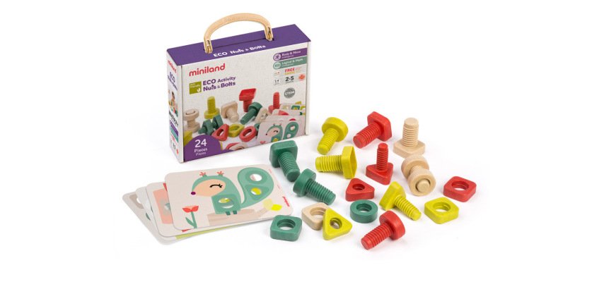 Juego didactico miniland eco activity nuts & bolts