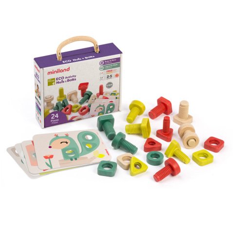 Juego didactico miniland eco activity nuts & bolts