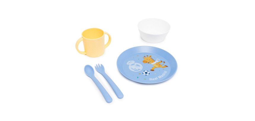 Vajilla infantil miniland real madrid kiddie meal set de 5 piezas