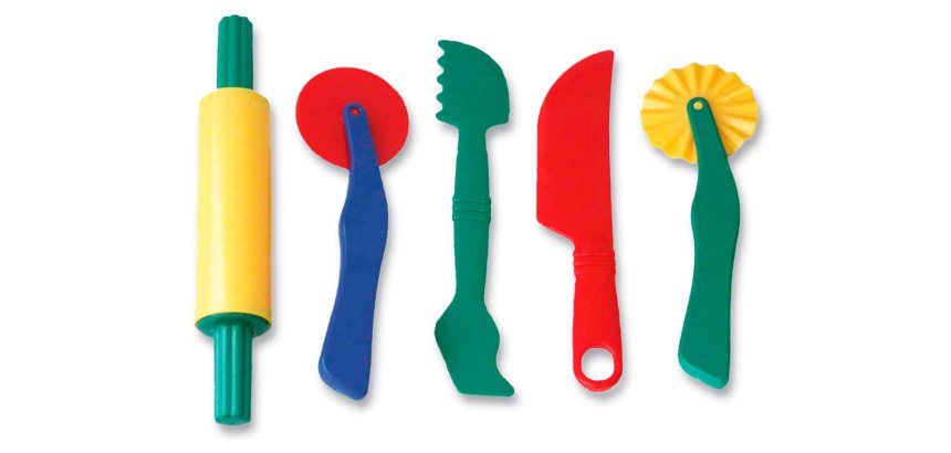 Instrumentos de modelar miniland para pasta blanda 22 cm set de 5 piezas