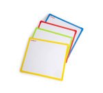 Pizarra blanca miniland metalica magentica doble cara marco de plastico 300x260 mm set de 4 unidades
