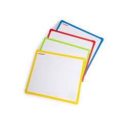 Pizarra blanca miniland metalica magentica doble cara marco de plastico 300x260 mm set de 4 unidades