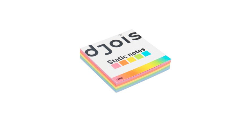 Bloc de notas electrostaticas quita y pon djois 75x75 mm 250 hojas 5 colores surtidos