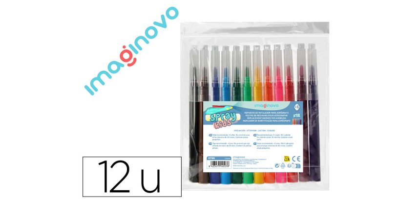Rotulador para aerografo infantil imaginovo bolsa de 12 unidades colores surtidos