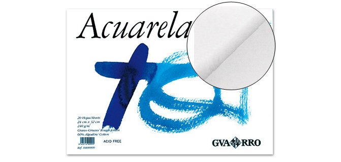 Bloc dibujo acuarela din a4 encolado 23x32.5 cm 20 h de 240 gr/m2
