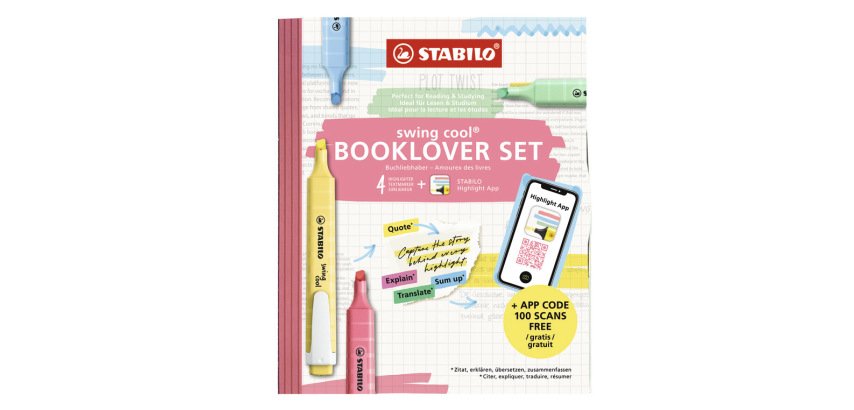 Rotulador stabilo fluorescente fino swing cool hl app estuche libro de 4 unidades colores surtidos