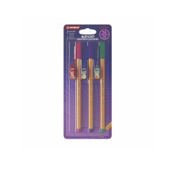 Rotulador stabilo point 88 punta de fibra k-pop blister de 3 unidades colores surtidos