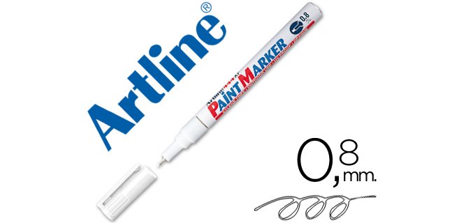 Rotulador artline marcador permanente ek-444 xf blanco punta redonda 0.8 mm metal caucho y plastico