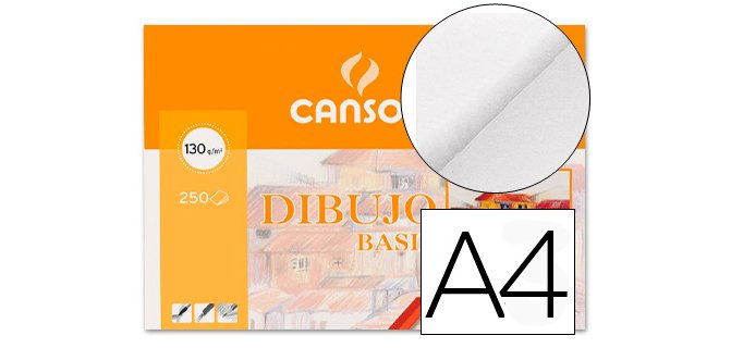 Papel dibujo basik 210x297 130 gr sin recuadro