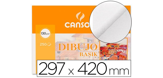 Papel dibujo basik 297x420 130 gr sin recuadro