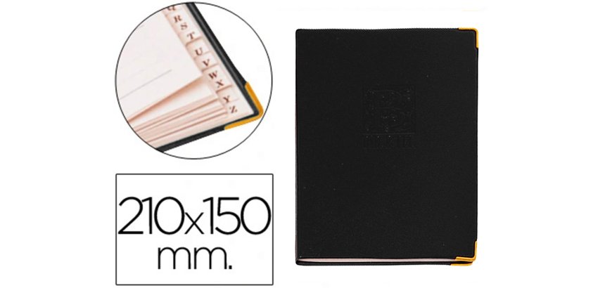 Listin telefonico q-connect tapa flexible con cantonera dorada 210x150 mm